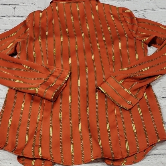 MICHAEL Michael Kors Signature Chain Silky Blouse - Picture 11 of 12